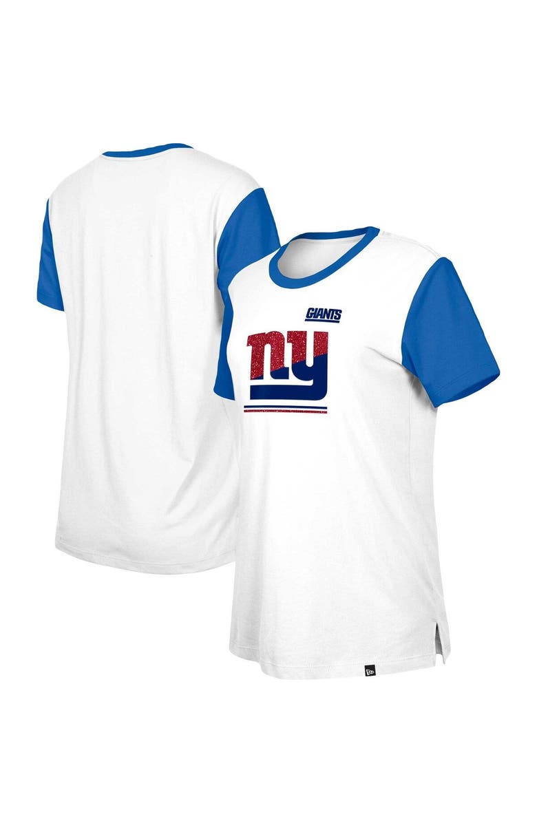 New Era Women's New Era White/Royal New York Giants Third Down Colorblock T-Shirt, Main, color, White