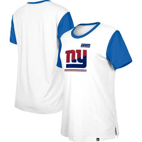 Women
s New Era  White/Royal New York Giants Third Down Colorblock T-Shirt