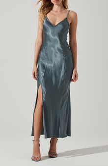 ASTR the Label Kathleen Embellished Satin Slipdress
