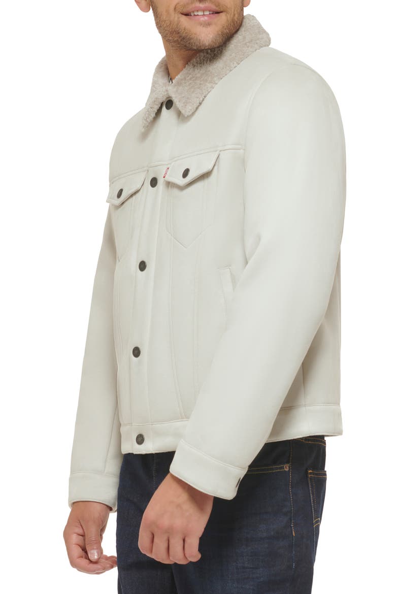 Levi's® Faux Shearling Lined Trucker Jacket, Alternate, color, CREAM
