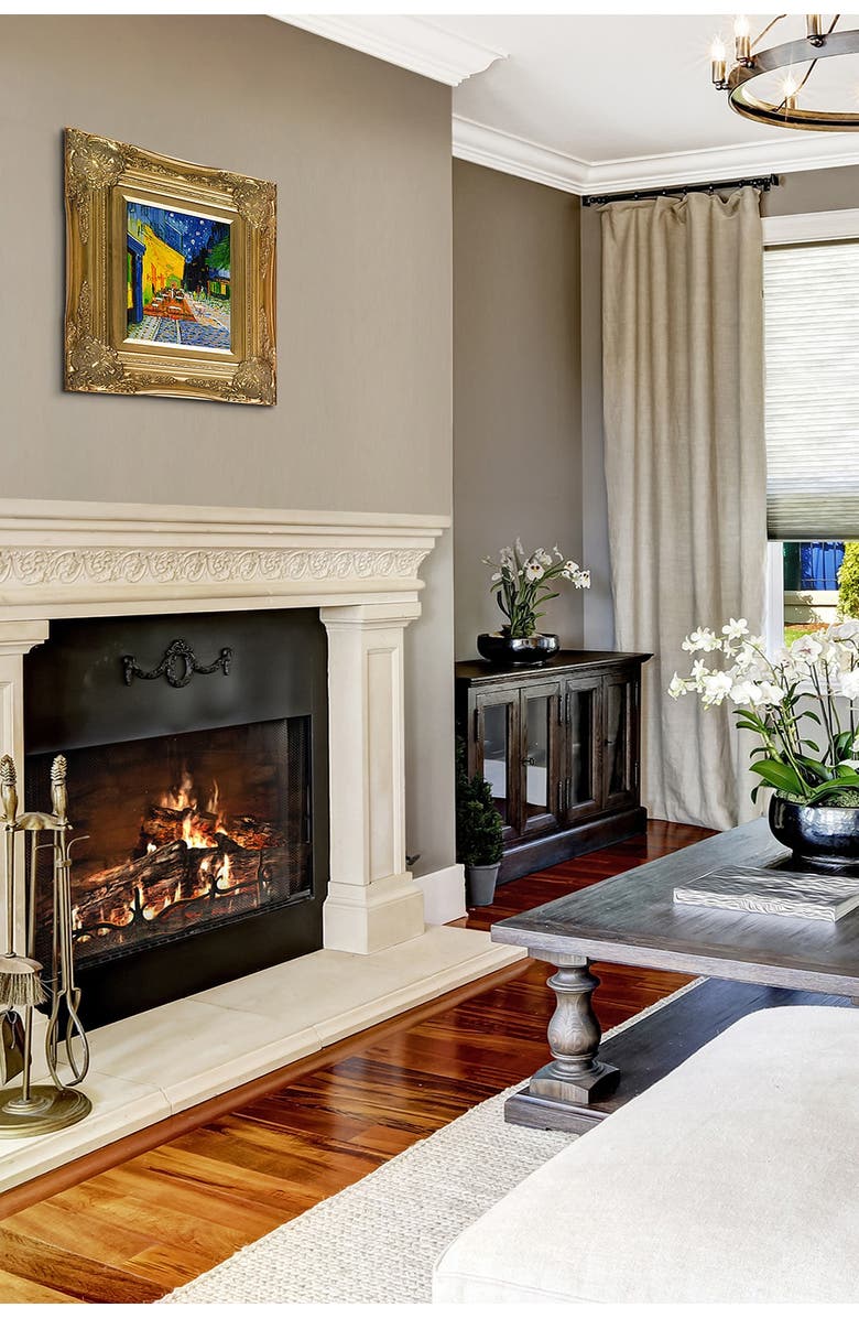 OVERSTOCK ART Cafe Terrace at Night - Framed Oil Reproduction of an Original Painting by Vincent Van Gogh, Main, color, 