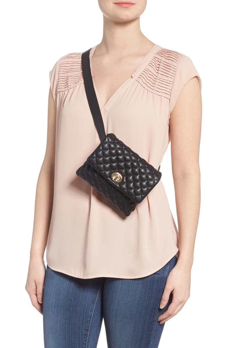 Mali + Lili Quilted Vegan Leather Convertible Belt Bag, Alternate, color,