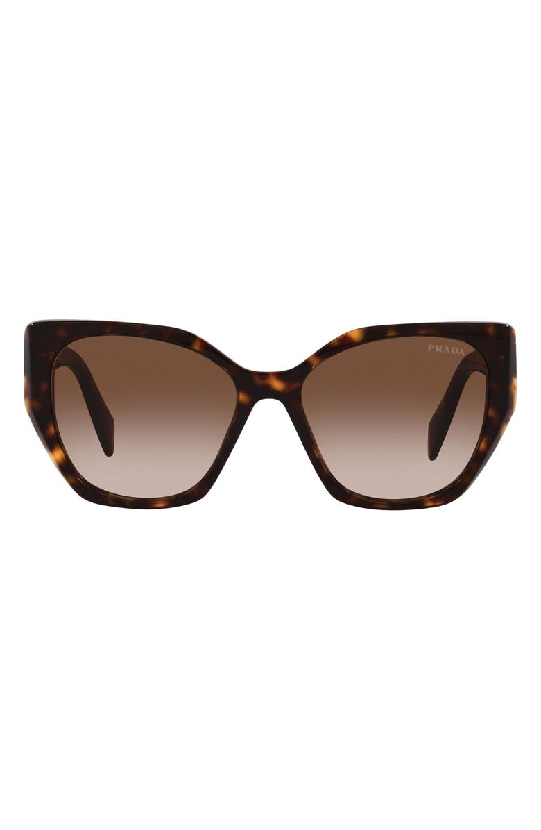 Prada 56mm Gradient Rectangular Sunglasses, Main, color, Tortoise