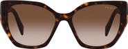 Prada 56mm Gradient Rectangular Sunglasses