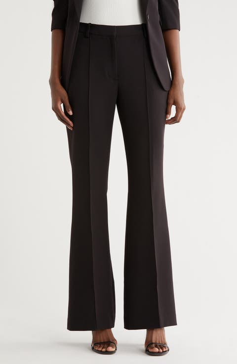 Pintuck Flare Leg Pants