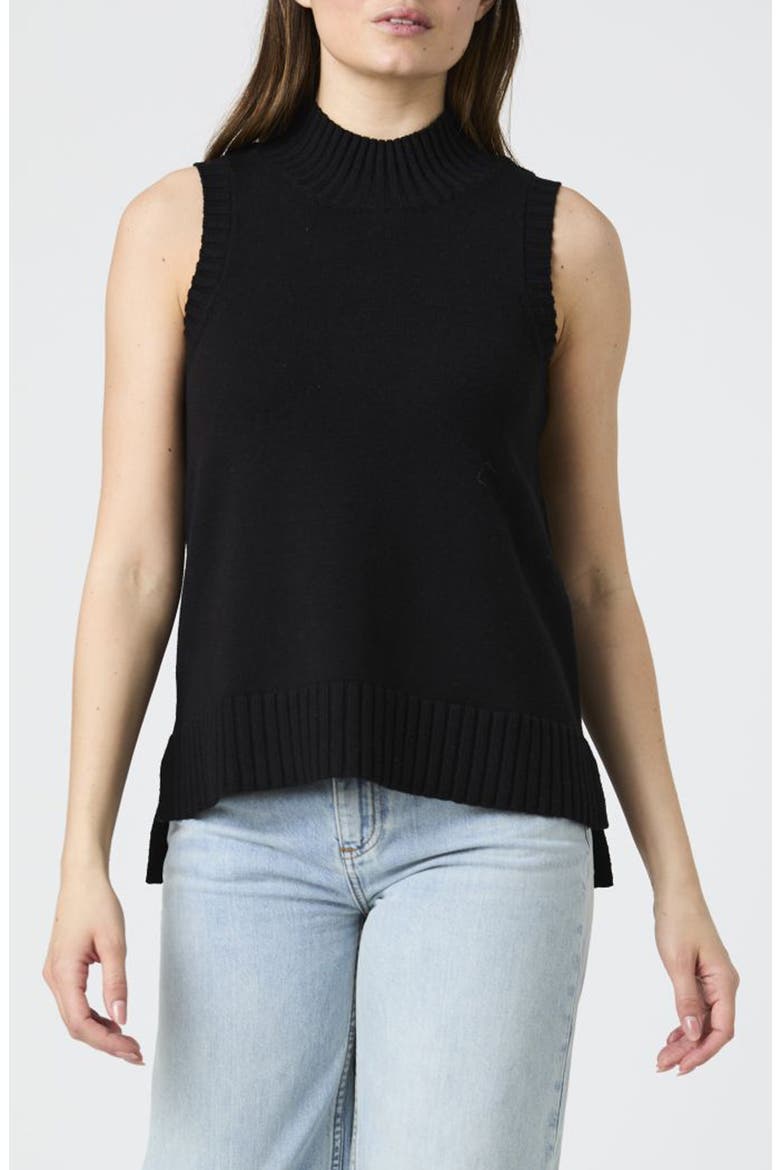 Cosysoft High Low Sweater Vest, Main, color, BLACK