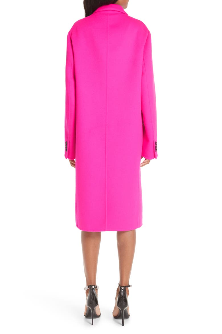 Wool, Angora & Cashmere Coat, Alternate, color, FLUO FUCHSIA