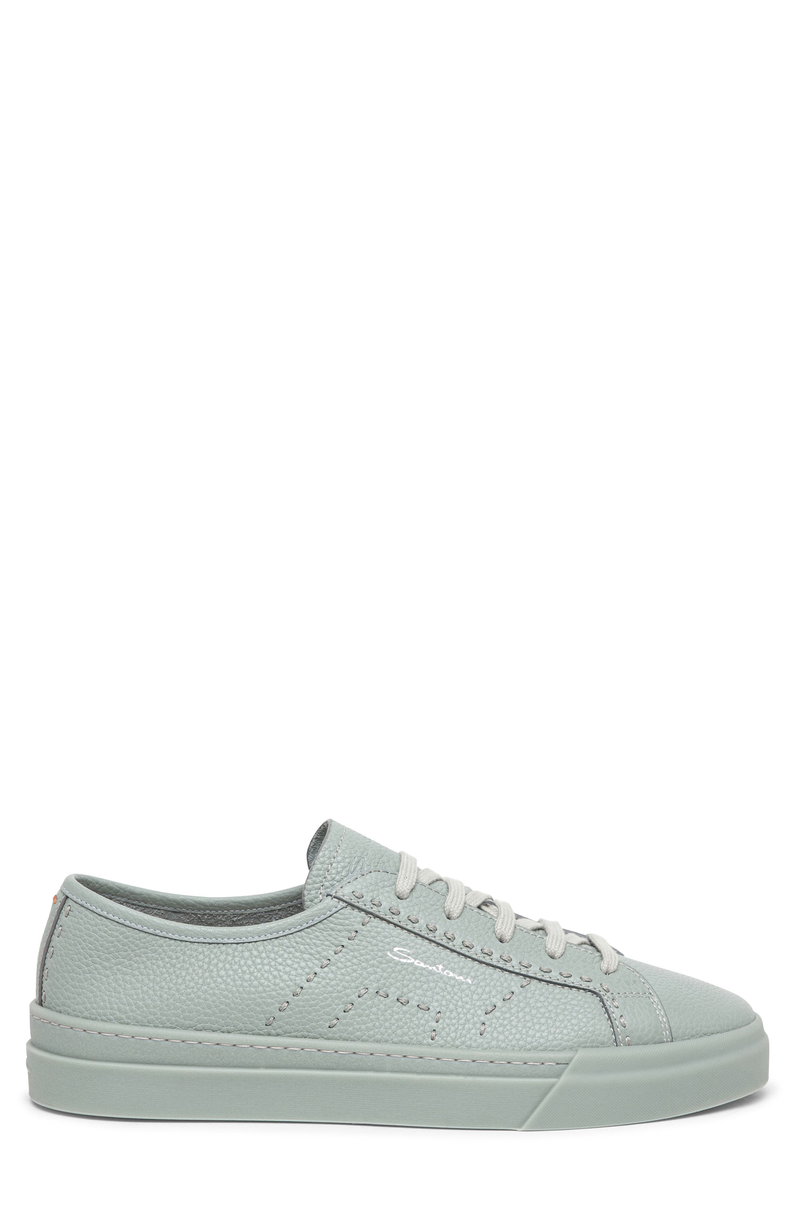 Santoni Burnished Colorblock Sneaker, Alternate, color, Light Grey