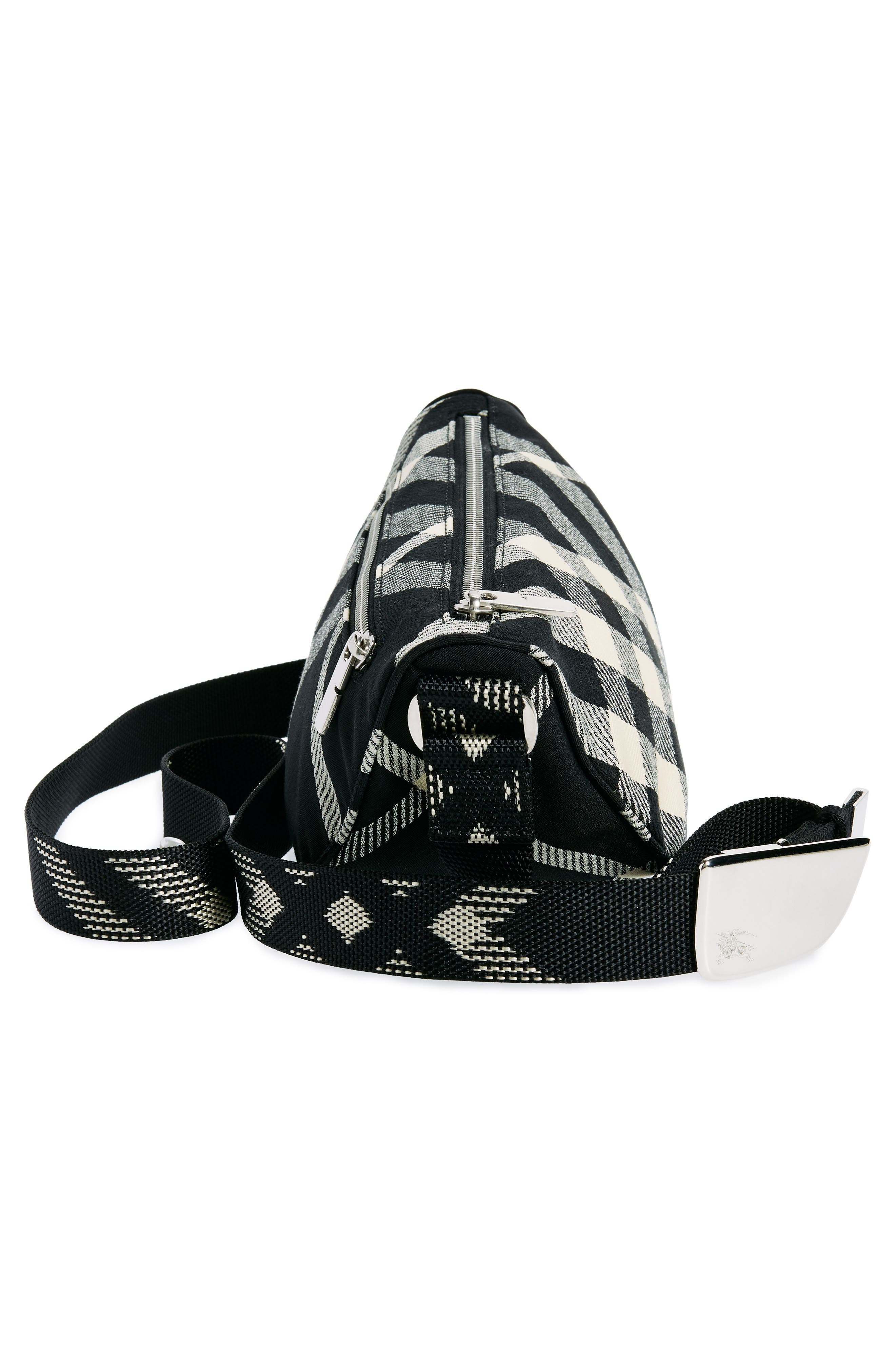 Burberry Small Shield Messenger Bag, Alternate, color, Black