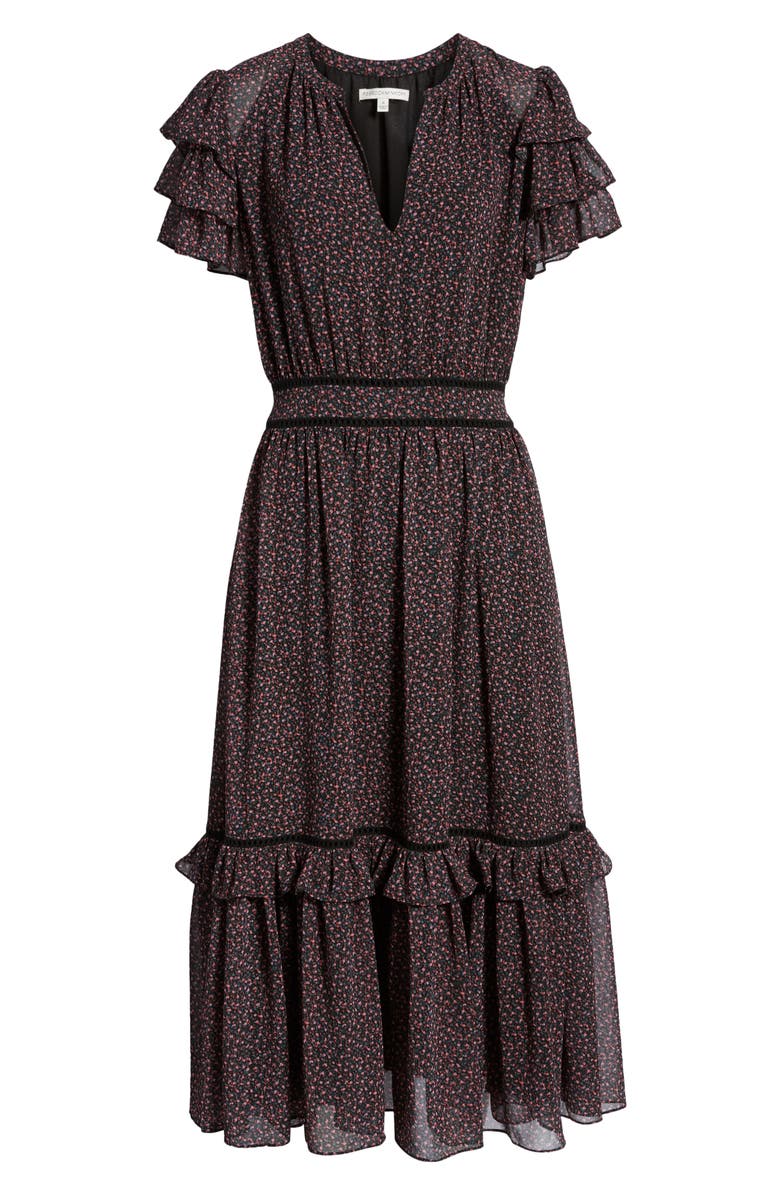 Rebecca Minkoff Patricia Ruffle Midi Dress, Alternate, color,