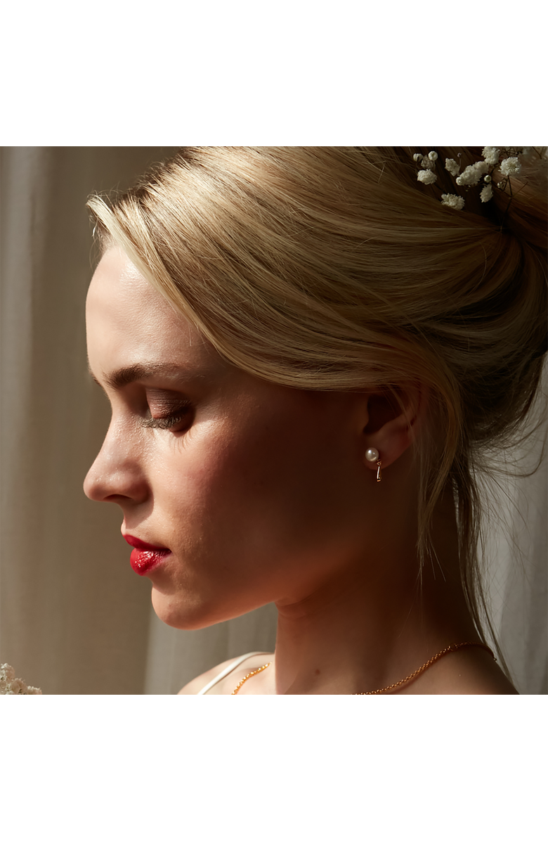 Lucy Quartermaine Royal Pearl Earrings, Alternate, color, Gold Vermeil