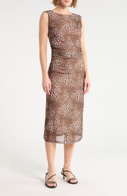 Vigoss Mesh Column Midi Dress
