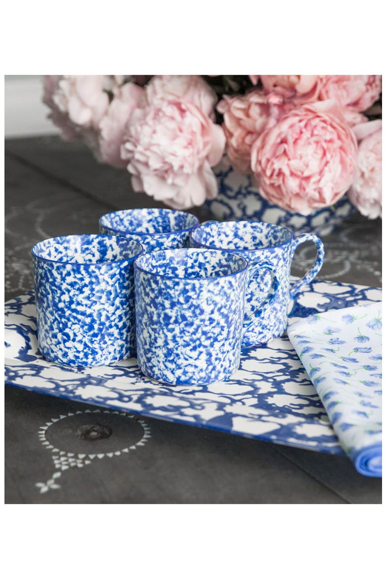 Set of 4 Spongeware Coffee Mugs, Alternate, color, CLASSIC SPONGE