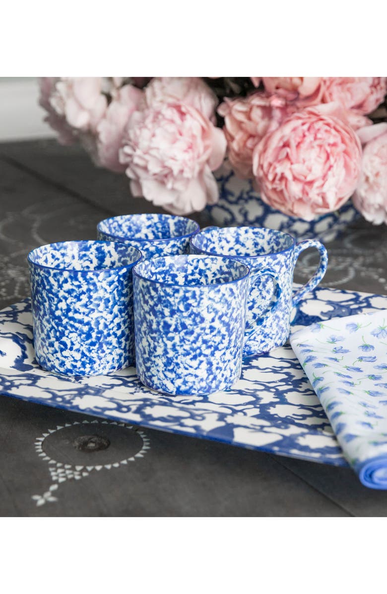 Tory Burch Set of 4 Spongeware Coffee Mugs, Alternate, color, 