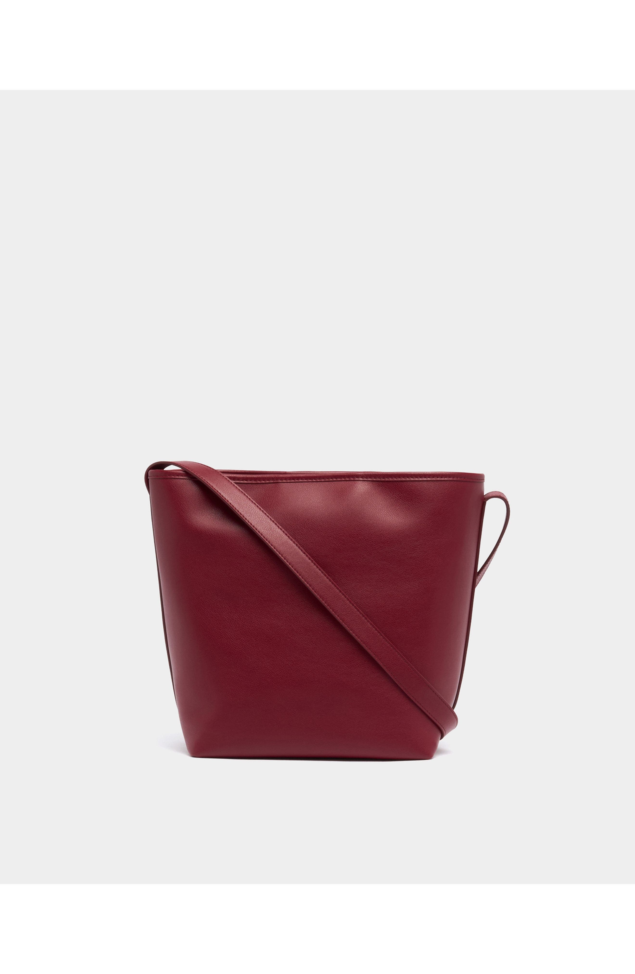 Bally Signature Bucket Bag in Leather, Alternate, color, Red
