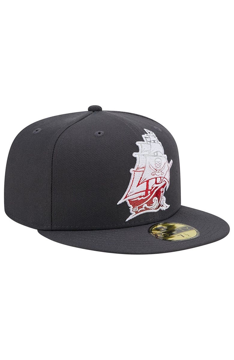 New Era Men's New Era Graphite Tampa Bay Buccaneers Color Dim 59FIFTY Fitted Hat, Alternate, color, 