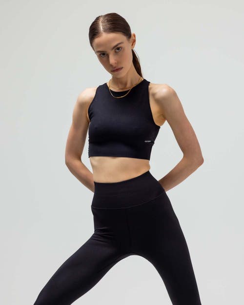 Reformer The Jersey Keyhole Sports Bra W/fused Waist Band In Black