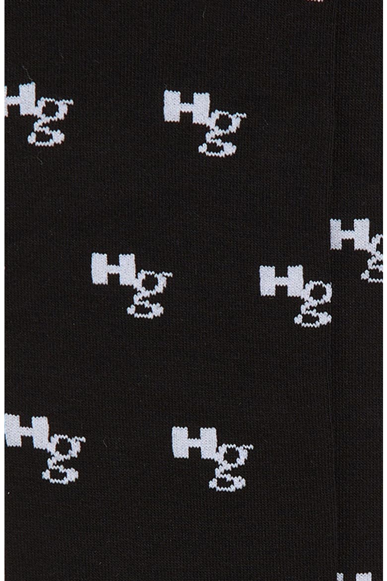 Logo Jacquard Knee High Socks, Alternate, color, BLACK