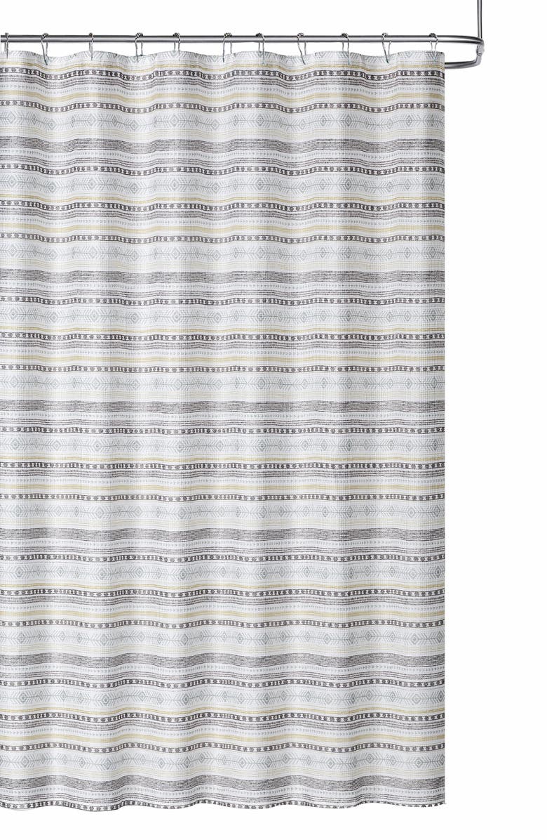 DAINTY HOME Geometric Textured Shower Curtain, Main, color, Multi
