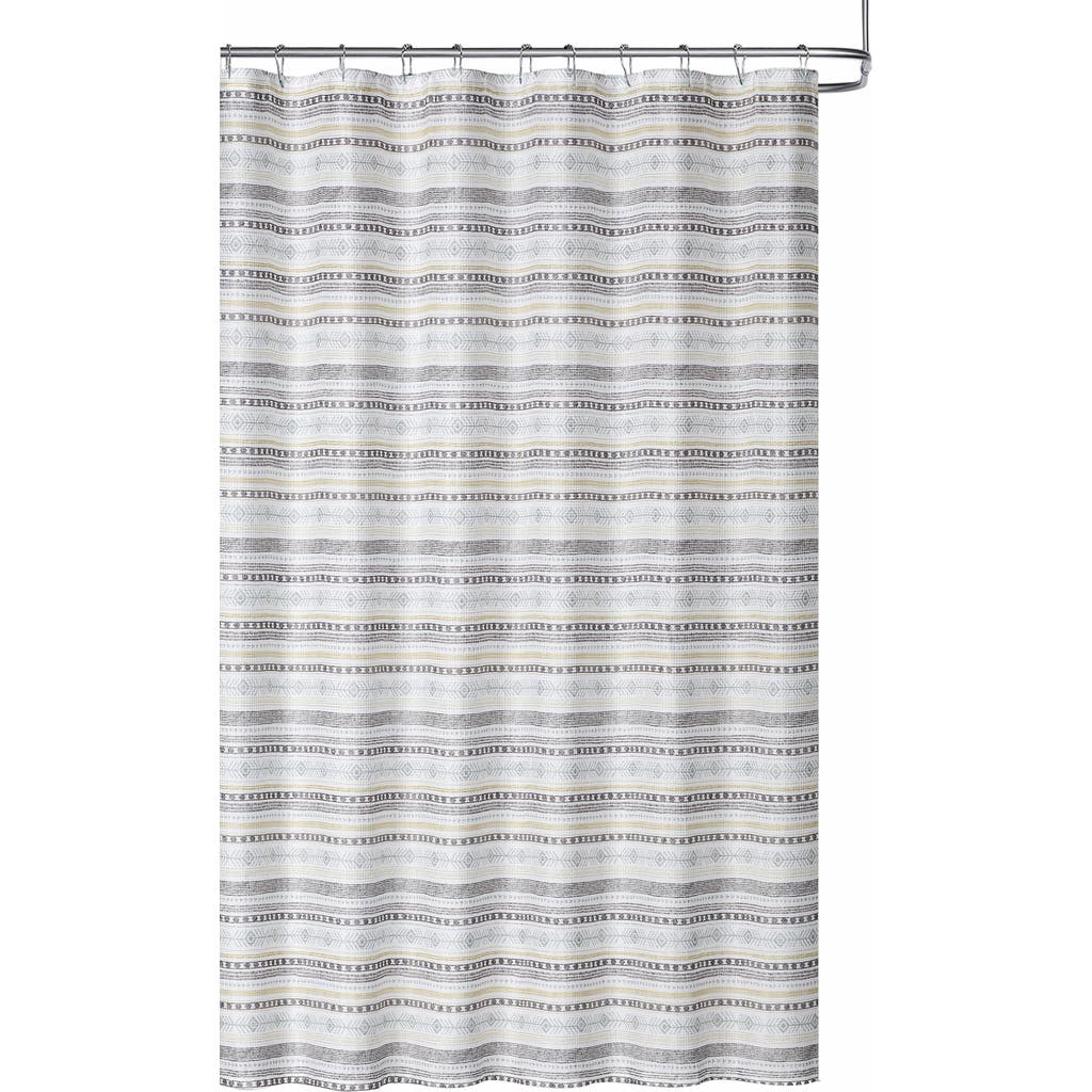 Dainty Home Geometric Textured Shower Curtain In Gray