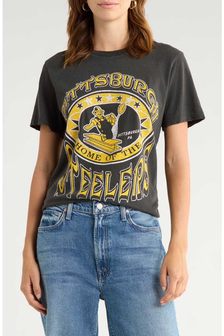 Steelers Home Cotton Graphic T-Shirt, Main, color, TRUE BLACK