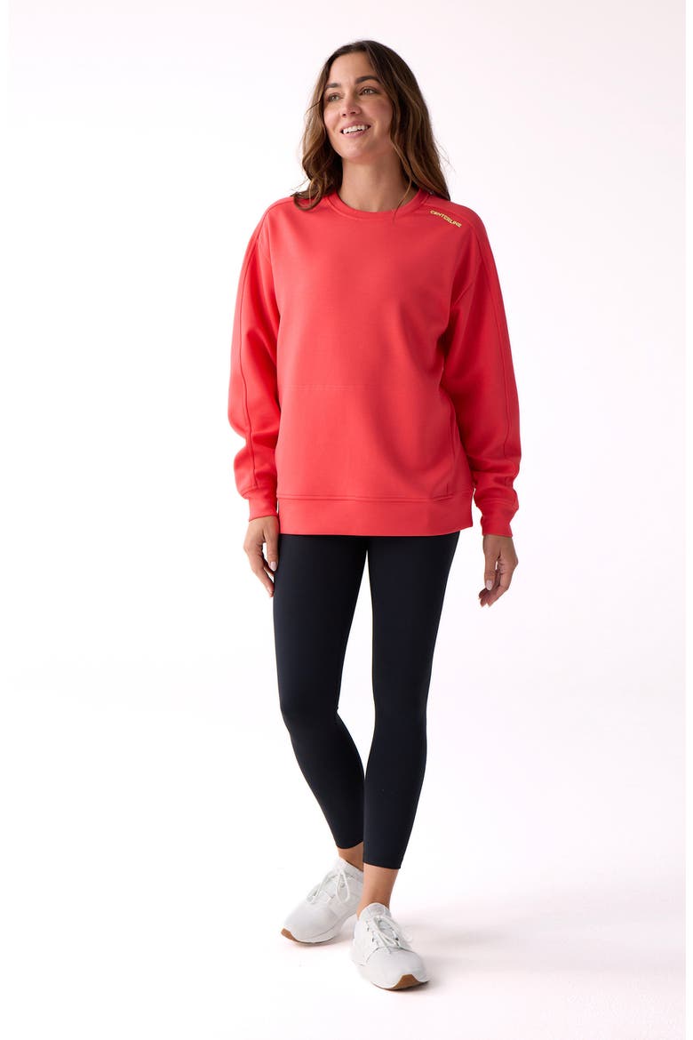 Après Women's Crew Sweatshirt, Alternate, color, Sunset Coral
