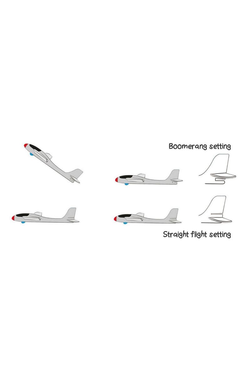 HABA Terra Kids Maxi Hand Glider with Boomerang Setting - Easy to Assemble 22" Sturdy Styrofoam Airplane with Decals, Alternate, color, White Multi