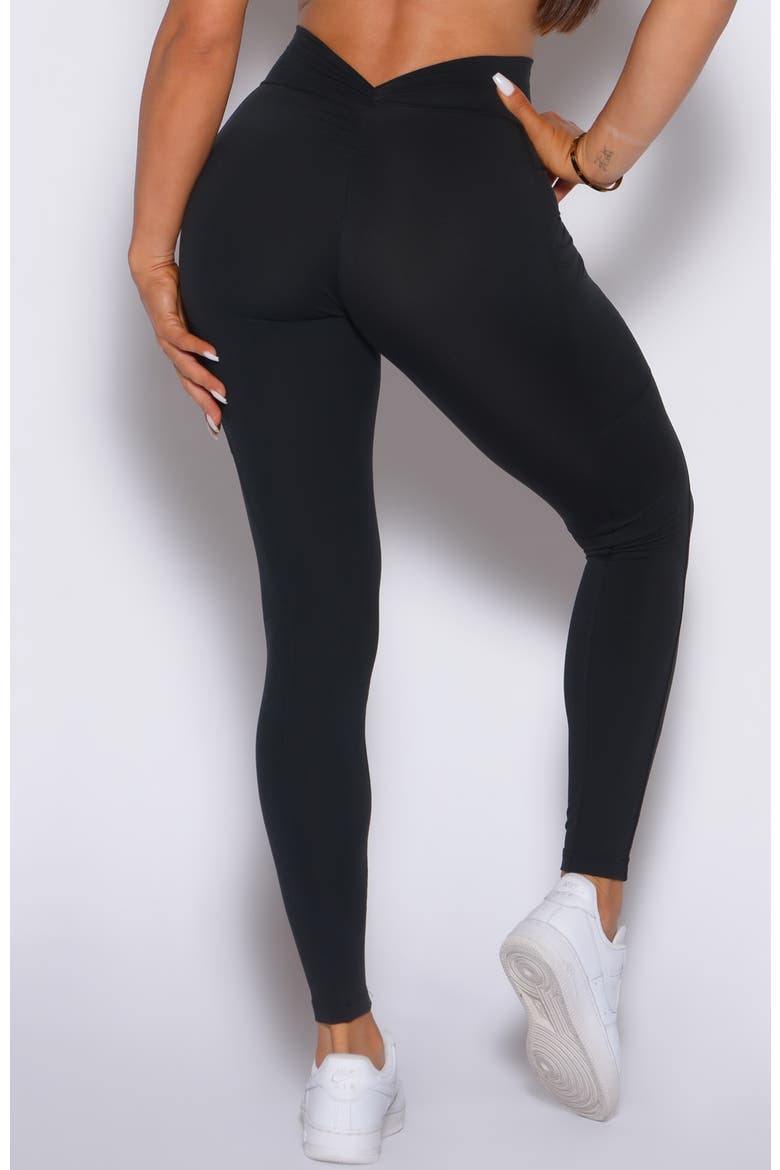 V Back Leggings, Alternate, color, Black