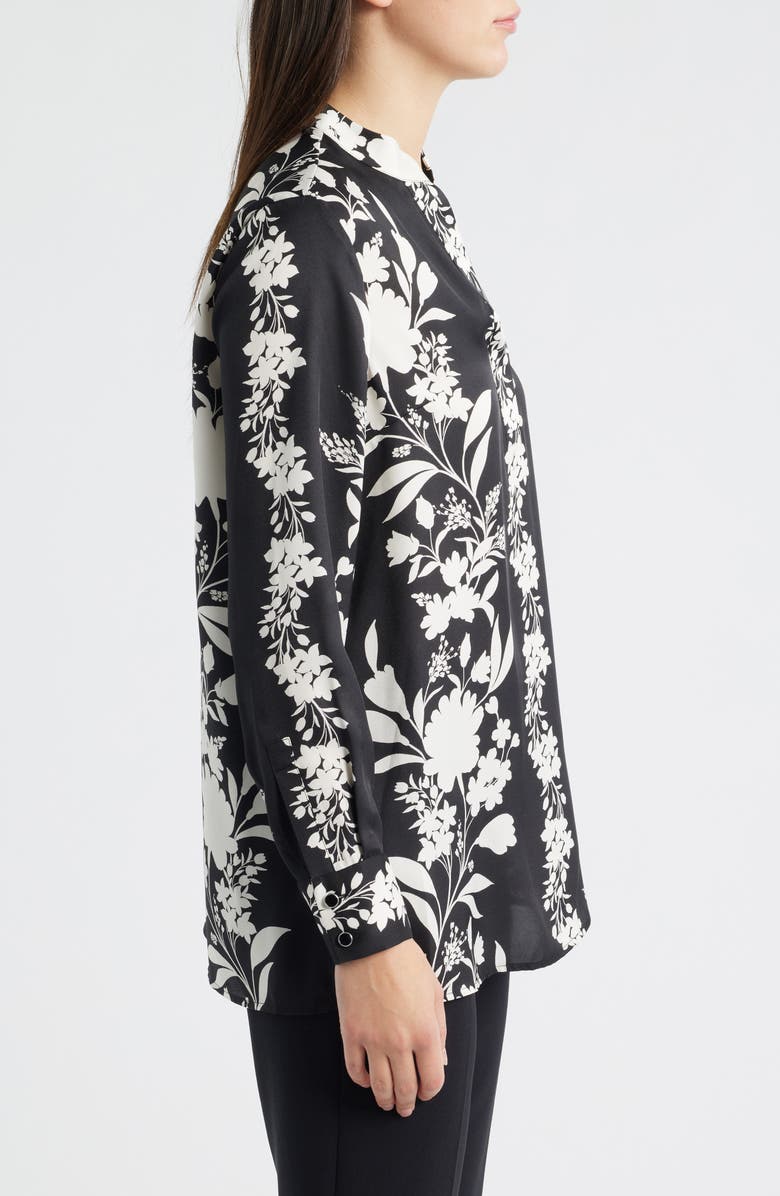 Anne Klein Floral Pullover Top, Alternate, color, Anne Black/ White Dove