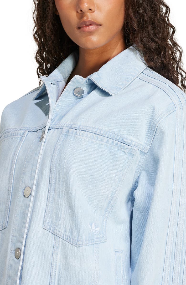 adidas Originals Essentials 3-Stripe Denim Jacket, Alternate, color,