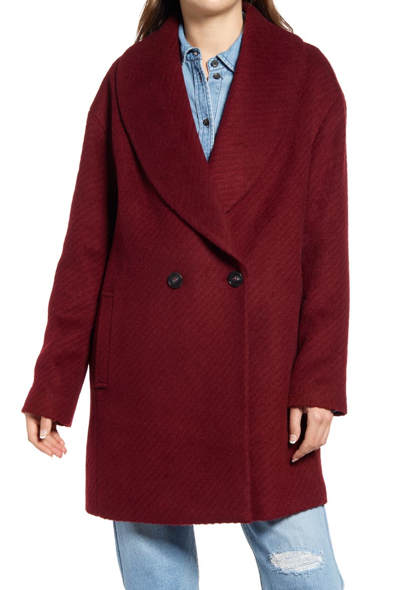 Shawl Collar Coat, Alternate, color, MAROON