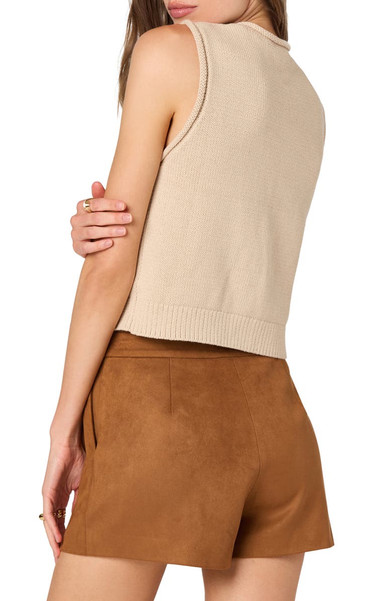 ASTR the Label Rolled Hem Sweater Vest, Alternate, color, Oatmeal