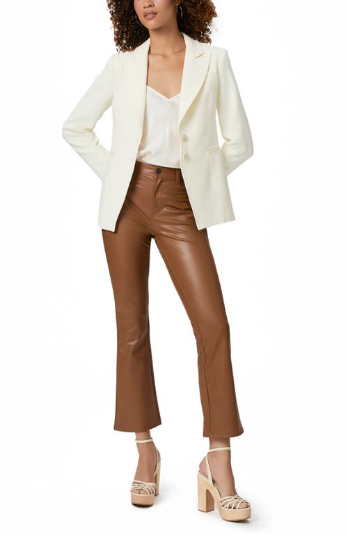 Paige Claudine Faux Leather Flare Leg Ankle Pants In Brown