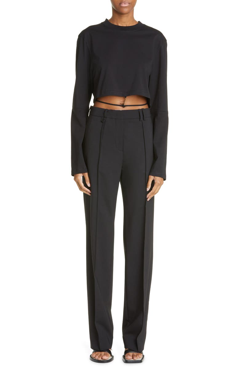 Jacquemus Le T-Shirt Pino Charm Logo Crop Top, Alternate, color, 