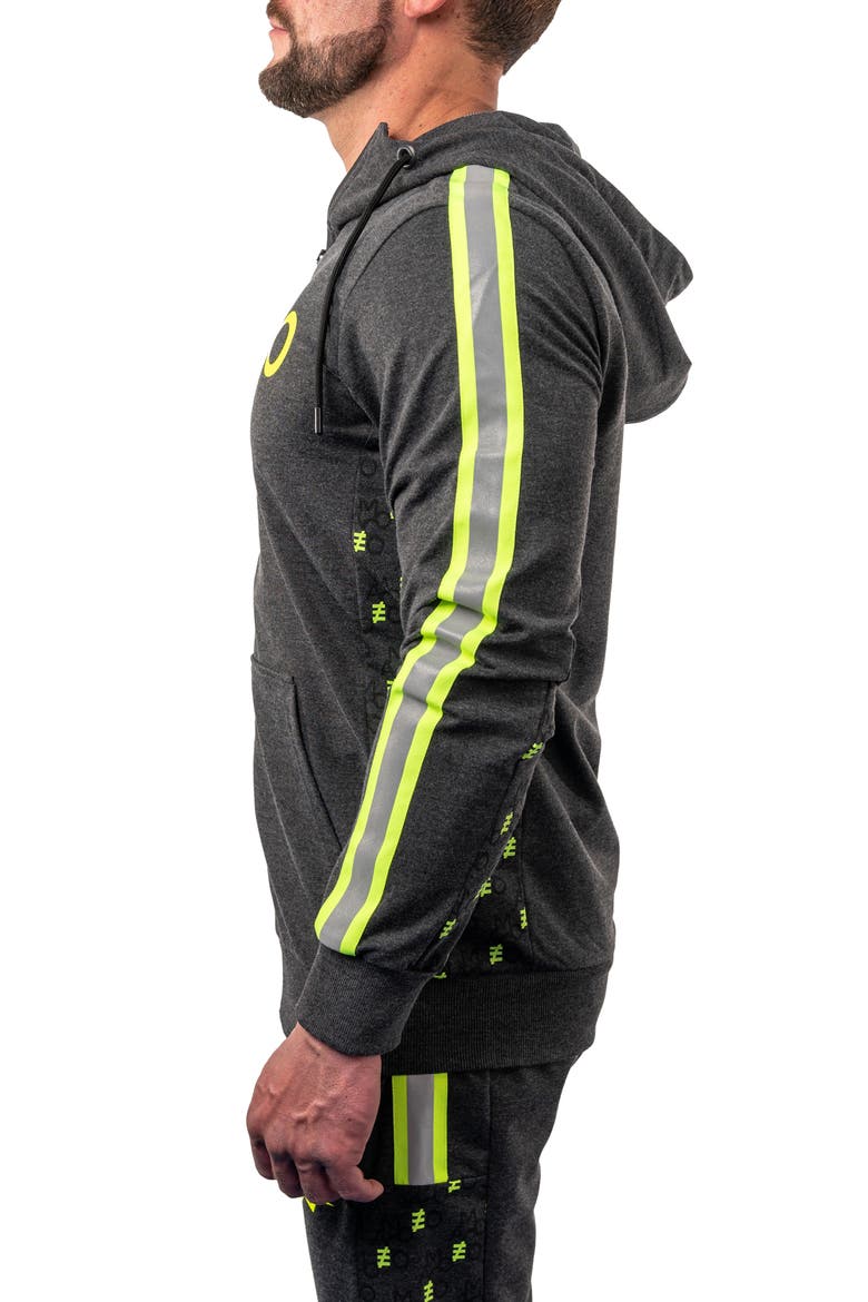 Monogram Cotton Blend Logo Zip Hoodie, Alternate, color, GREY