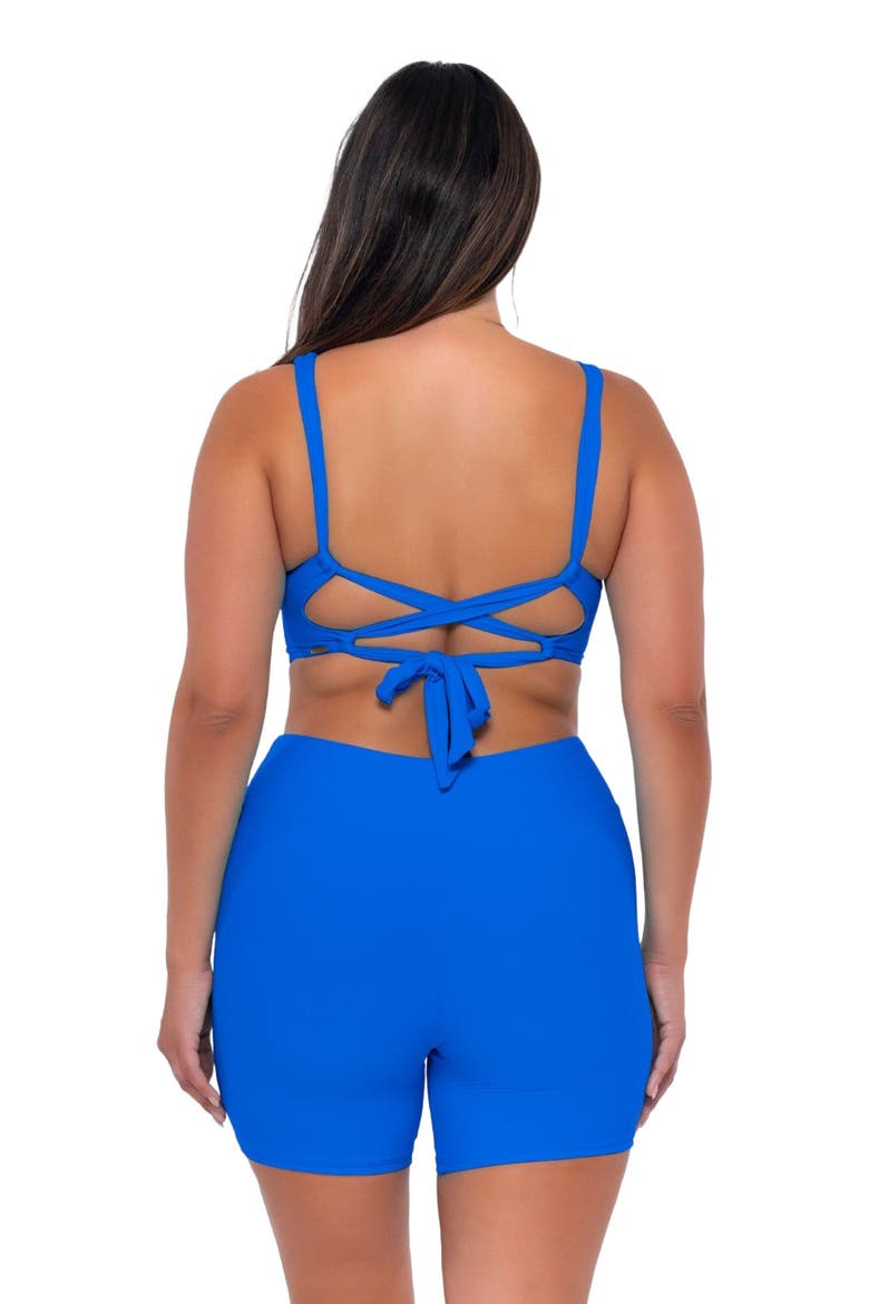 Bayside Bike Short Swim Bottoms, Alternate, color, Electric Blue