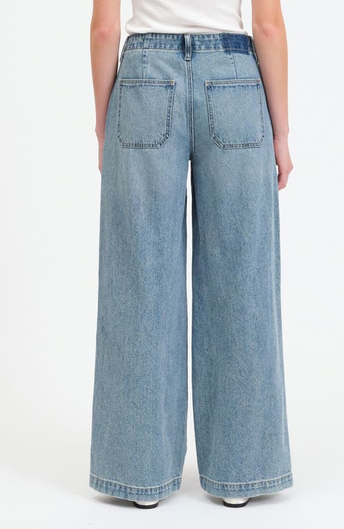 Daze The Kickback High Waist Palazzo Wide Leg Jeans In Later