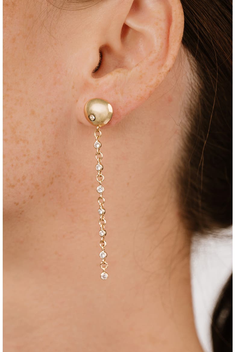 Polished Pebble Crystal Drop Earrings, Alternate, color, GOLD