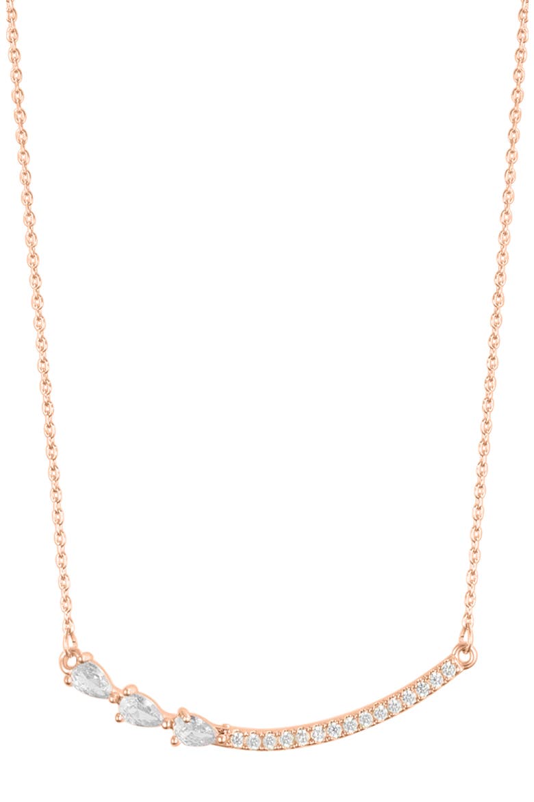 Pear Bar Pendant Necklace, Main, color, PINK/CLEAR