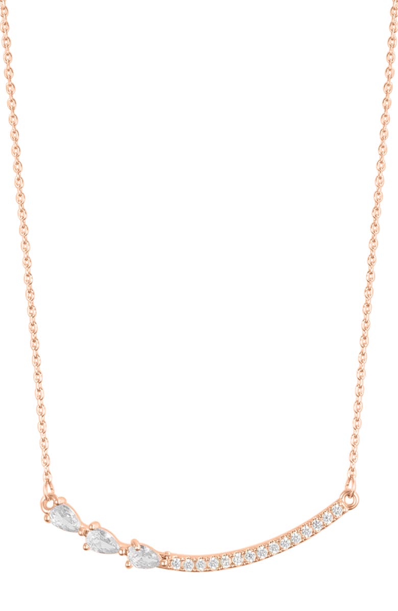 Adornia Pear Bar Pendant Necklace, Main, color, Pink/Clear