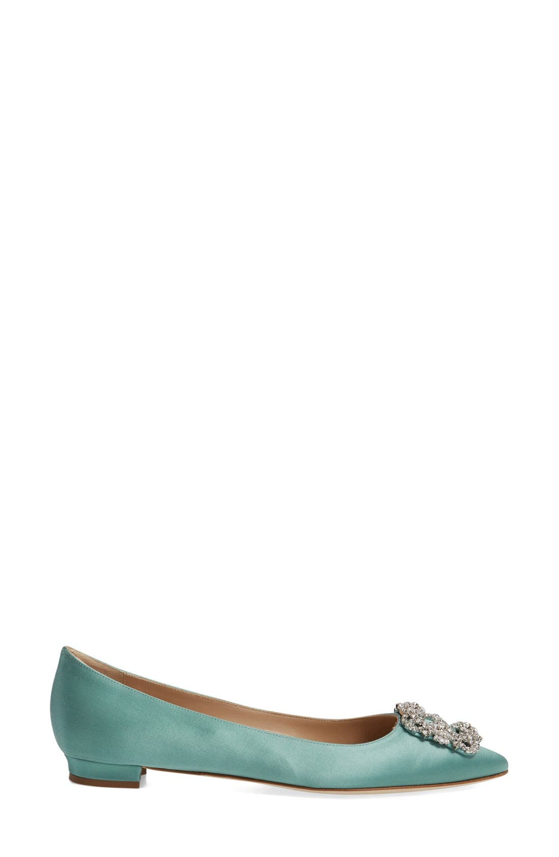 Hangisi Flat, Alternate, color, BLUE/ MINT SATIN