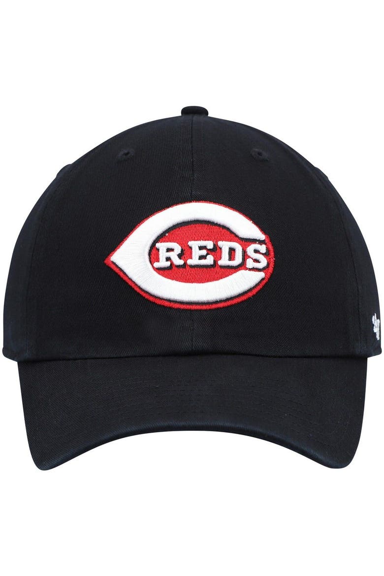 Men's '47 Black Cincinnati Reds Clean Up Adjustable Hat, Alternate, color, Black