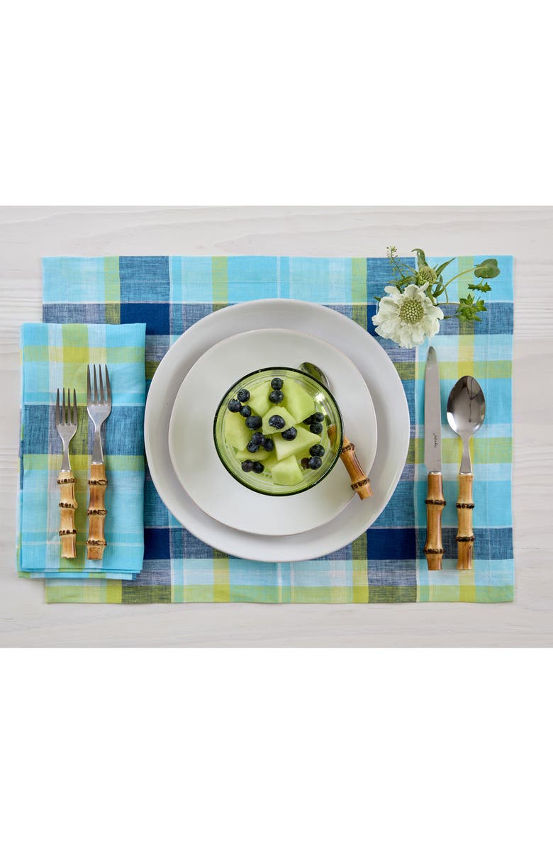 Solino Home Linen Placemats - Summer Madras Plaid, 14" x 19", Alternate, color, 
