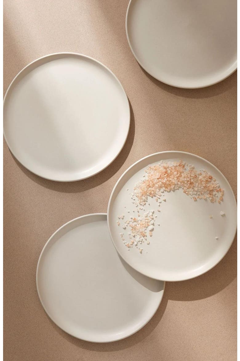 Tunisian Side Plates Set of 4, Alternate, color, White