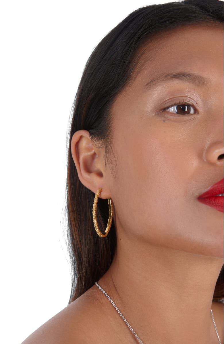 Lucy Quartermaine Hula Large Hoop Earring, Alternate, color, Sterling Silver