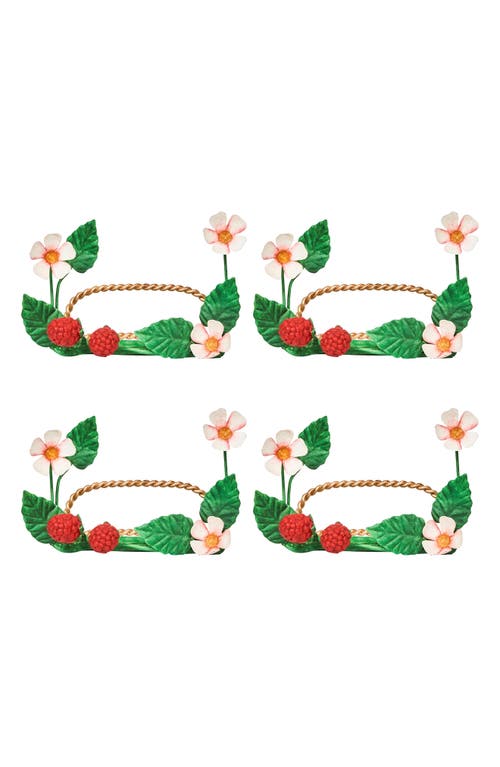 Juliska Meadow Raspberry Set Of 4 Card Holders In Multi