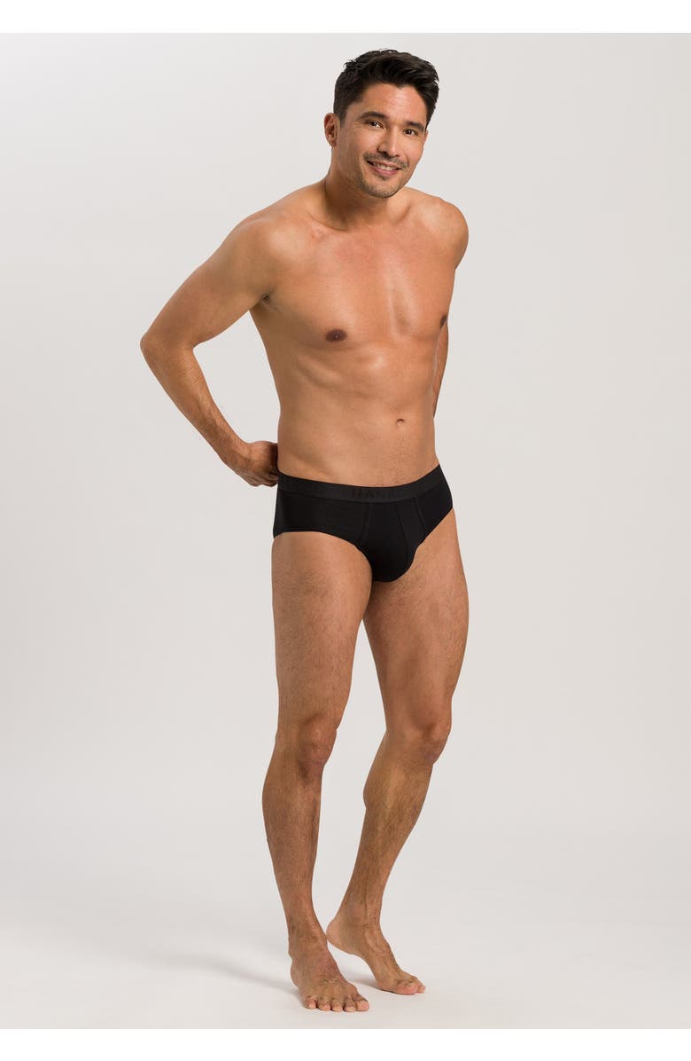 Hanro Cotton Essentials Cotton Brief, Alternate, color, All Black