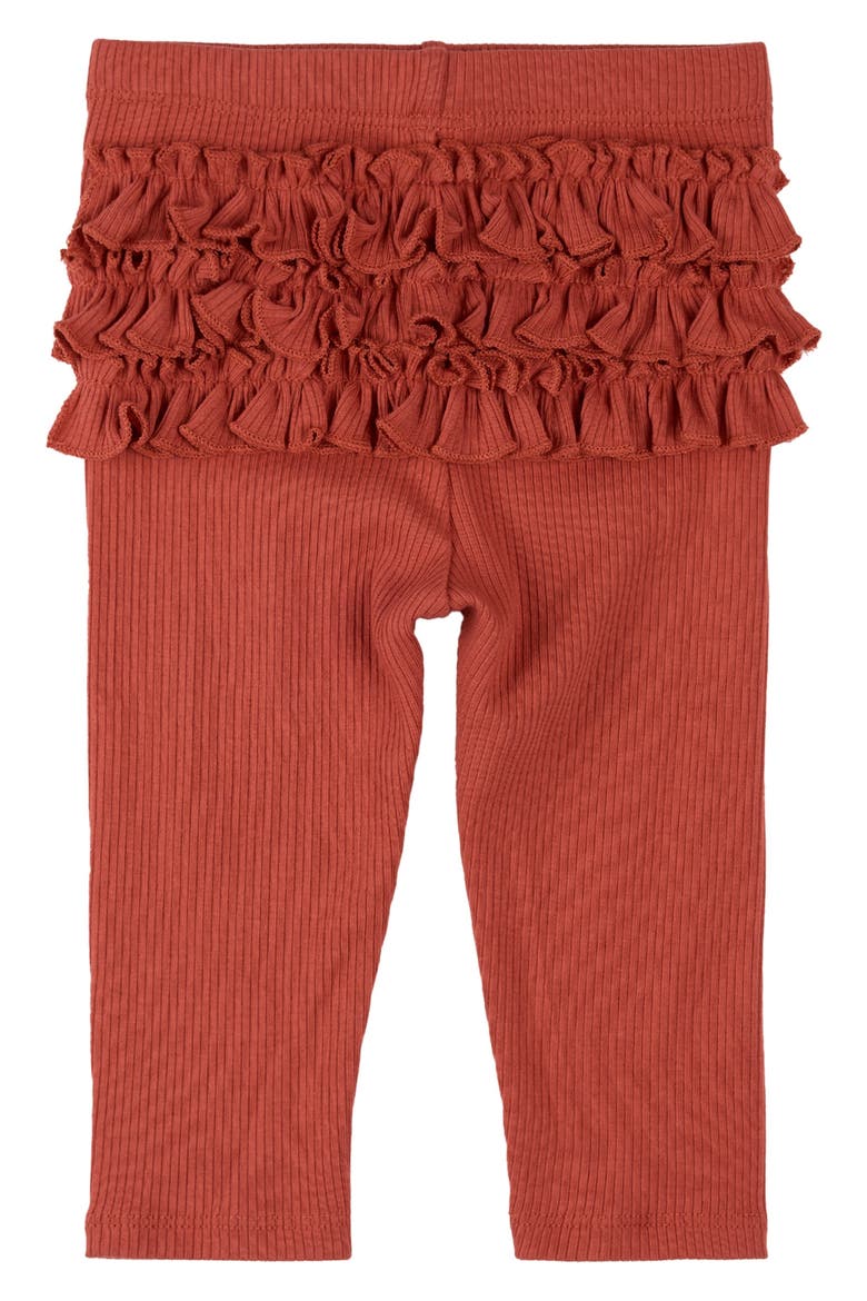 Poppy Print 3-Piece Cotton Bodysuits & Ruffle Leggings Set, Alternate, color, OWH-OFF WHITE