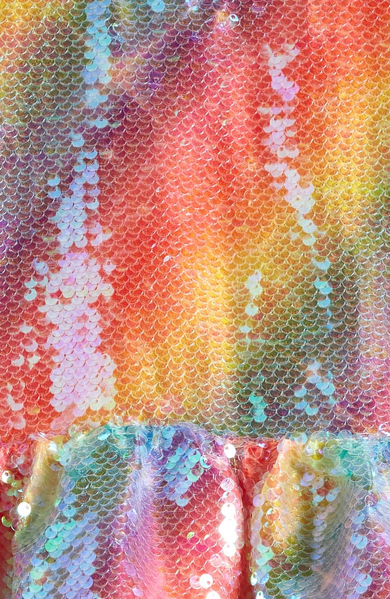 Lola + The Boys Kids' Shimmer Rainbow Sequin Dress, Alternate, color,