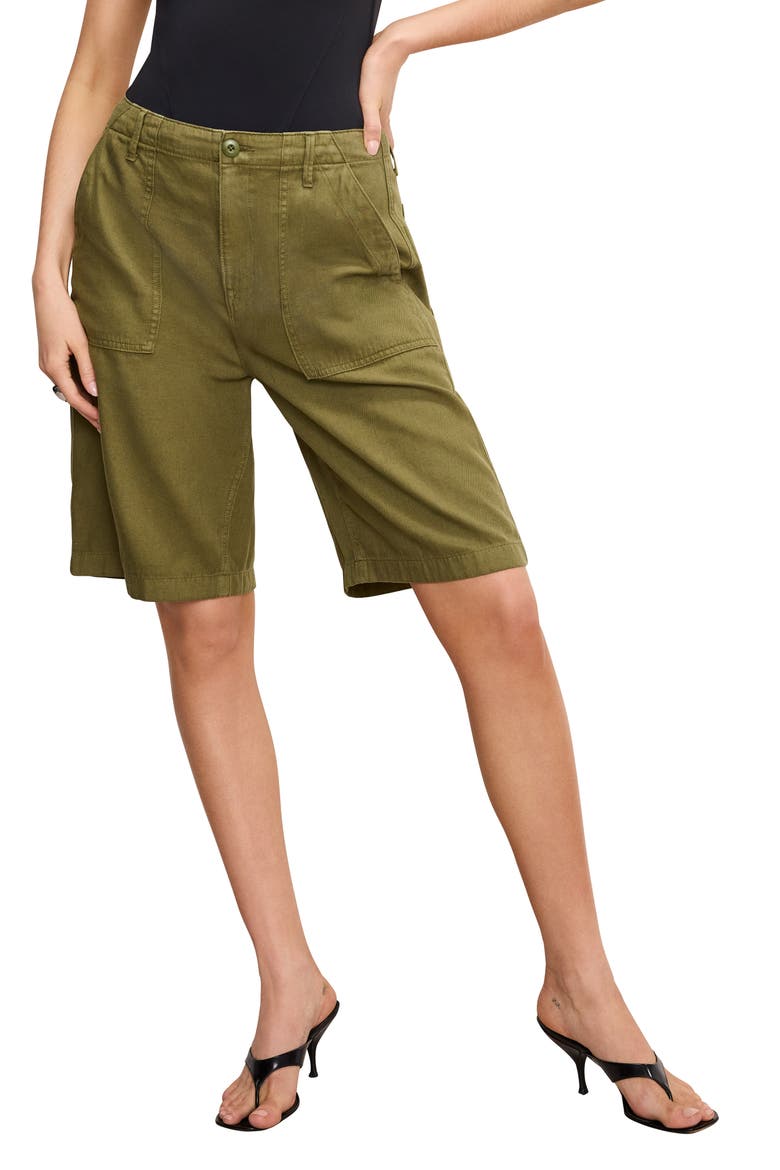 Lite Cotton Blend Bermuda Shorts, Main, color, MARTINI OLIVE002